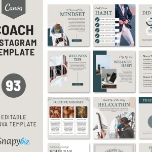 Instagram Coaching | Coach Instagram Templates For Canva | Social Media Toolkit for Coaches | Coaching Stories, IG-80
