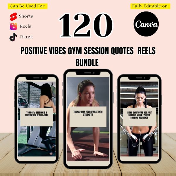 120 Gym Motivation Quotes Reels bundle