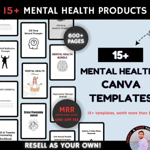 Mental Health Journal and Planner Bundle, 15+ Digital Journal Planner