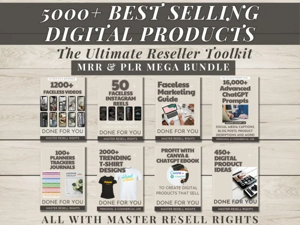 5000+ PLR Digital Product Bundle Master Resell Rights